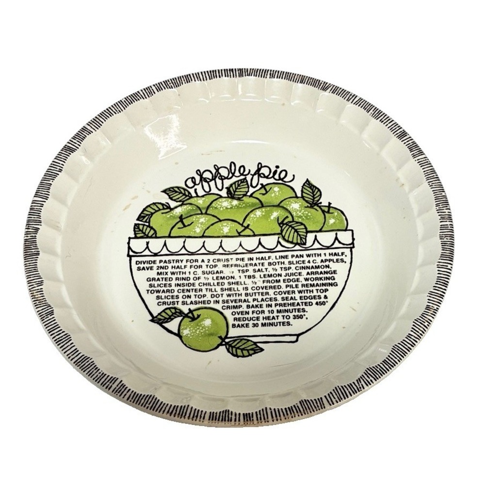 Royal China  Apple Pie Deep Dish Pie Plate with Recipe 11" Country Harvest
